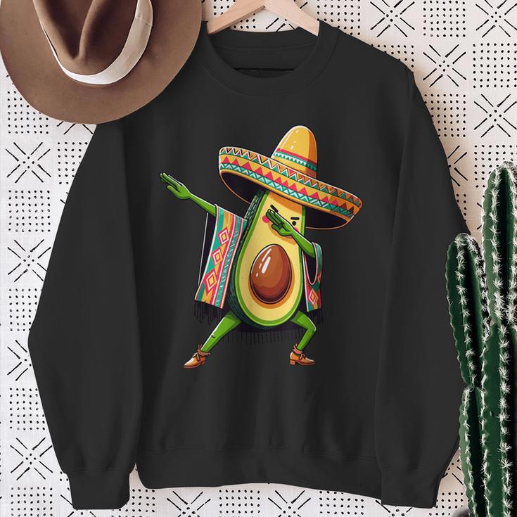 Dabbing Avocado Mexican Poncho Cinco De Mayo Sweatshirt Gifts for Old Women