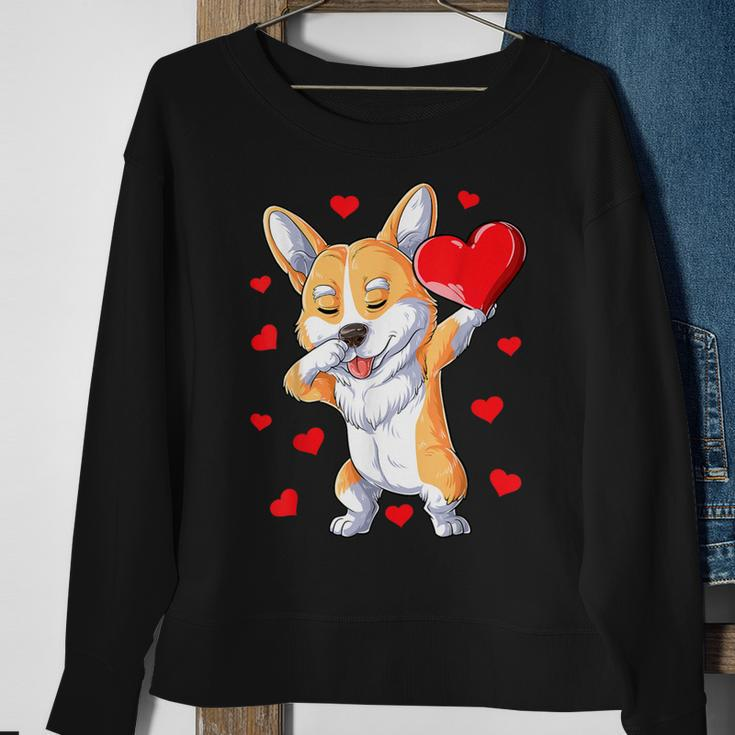 Dabbing Corgi Valentines Day Heart Boys Dog Lovers Love Sweatshirt Gifts for Old Women