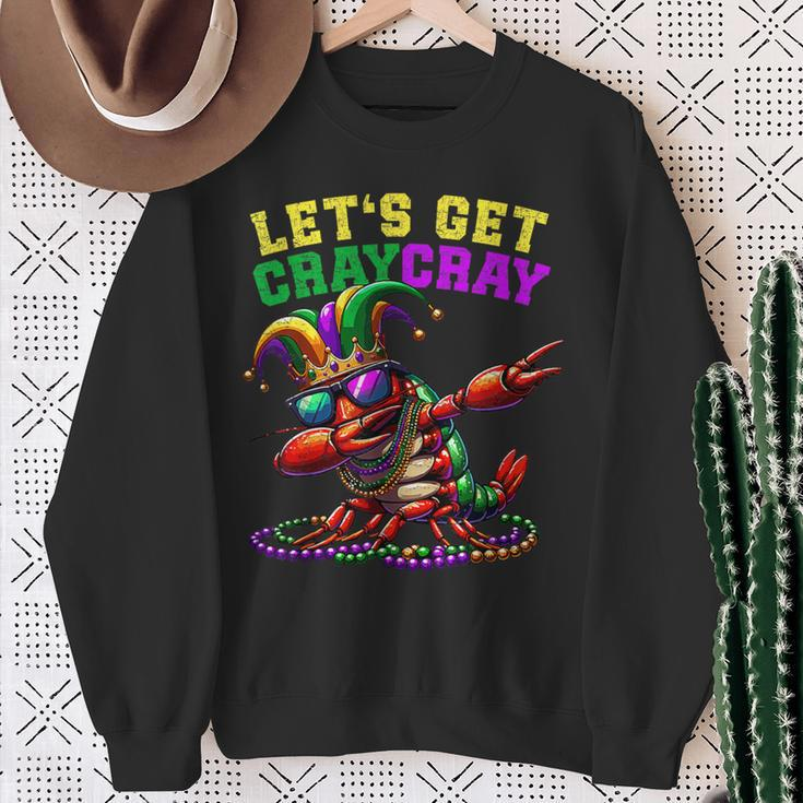 Dabbing Crawfish Costume Mardi Gras Lets Get Cray Cray Sweatshirt Gifts for Old Women