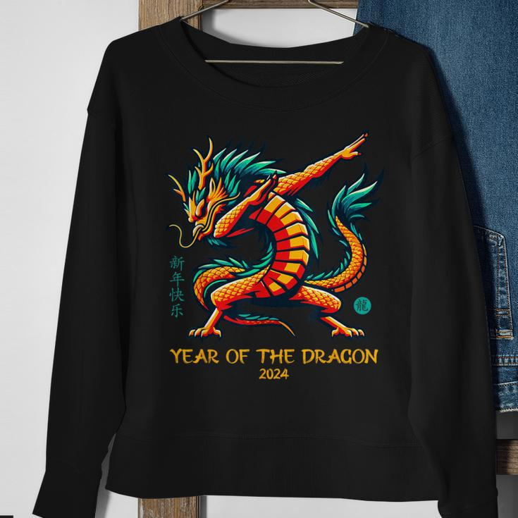 Dabbing Dragon Chinese New Year Of The Dragon 2024 Sweatshirt Gifts for Old Women