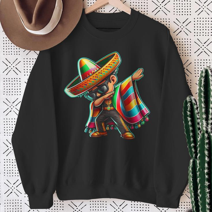 Dabbing Mexican Poncho Cinco De Mayo Boys Toddlers Sweatshirt Gifts for Old Women