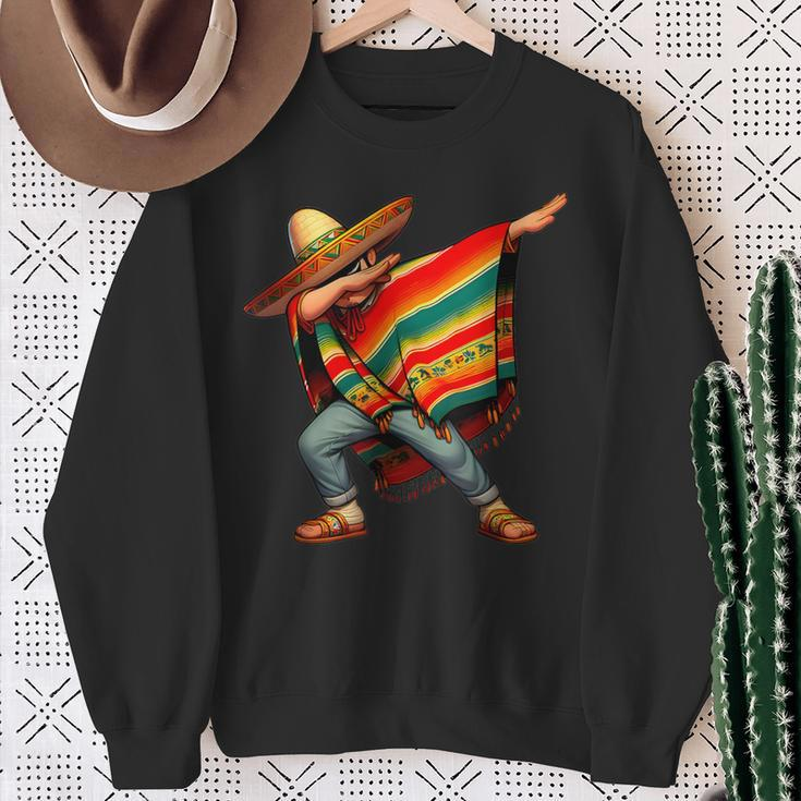 Dabbing Mexican Poncho Cinco De Mayo Boys Toddlers Sweatshirt Gifts for Old Women