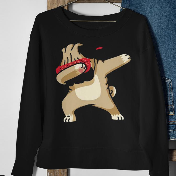 Dabbing Pug Dog Dab Dance Puppy Sweatshirt Gifts for Old Women