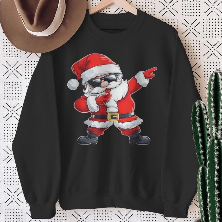 Dabbing Santa Claus With Christmas Hat Santa Claus Sweatshirt Geschenke für alte Frauen