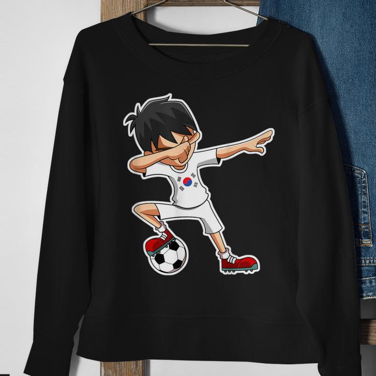 Dabbing Soccer Boy South Korea Korean Flag Jersey Sweatshirt Gifts for Old Women