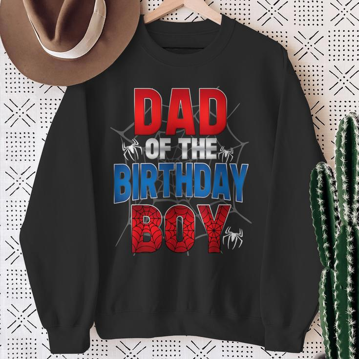 Dad Of The Birthday Boy Matching Family Spider Web Sweatshirt Gifts for Old Women