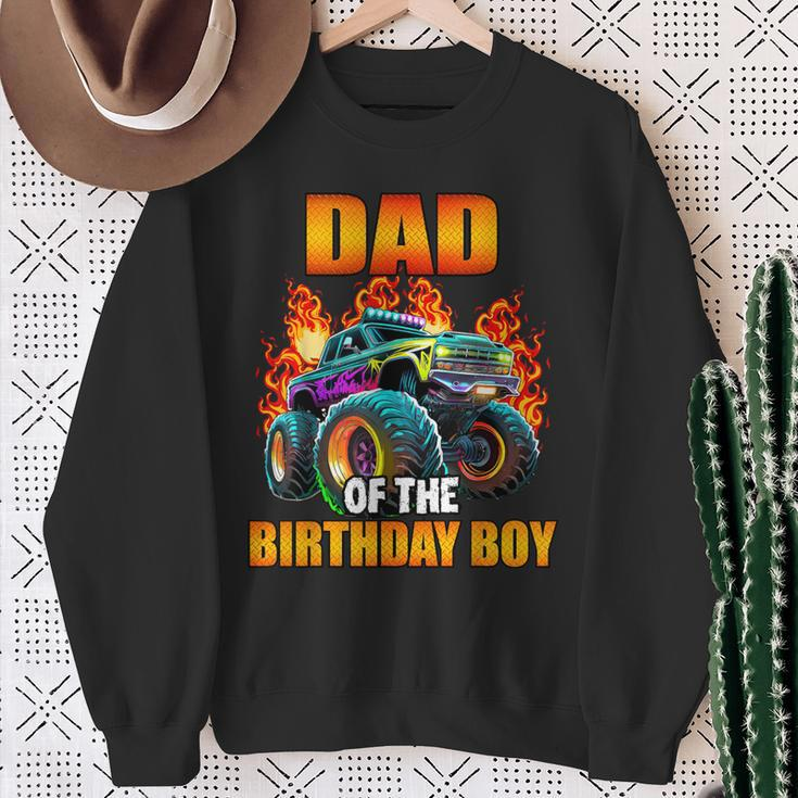 Dad Of The Birthday Boy Monster Truck Birthday Party Sweatshirt Gifts for Old Women