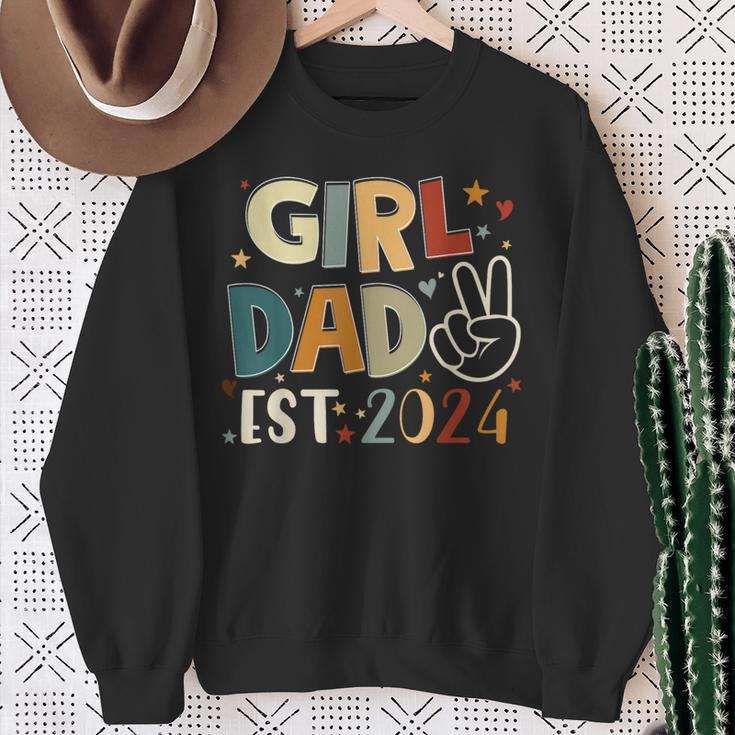 Dad Est 2024 Father And Daughter Happy Father's Day Sweatshirt Gifts for Old Women