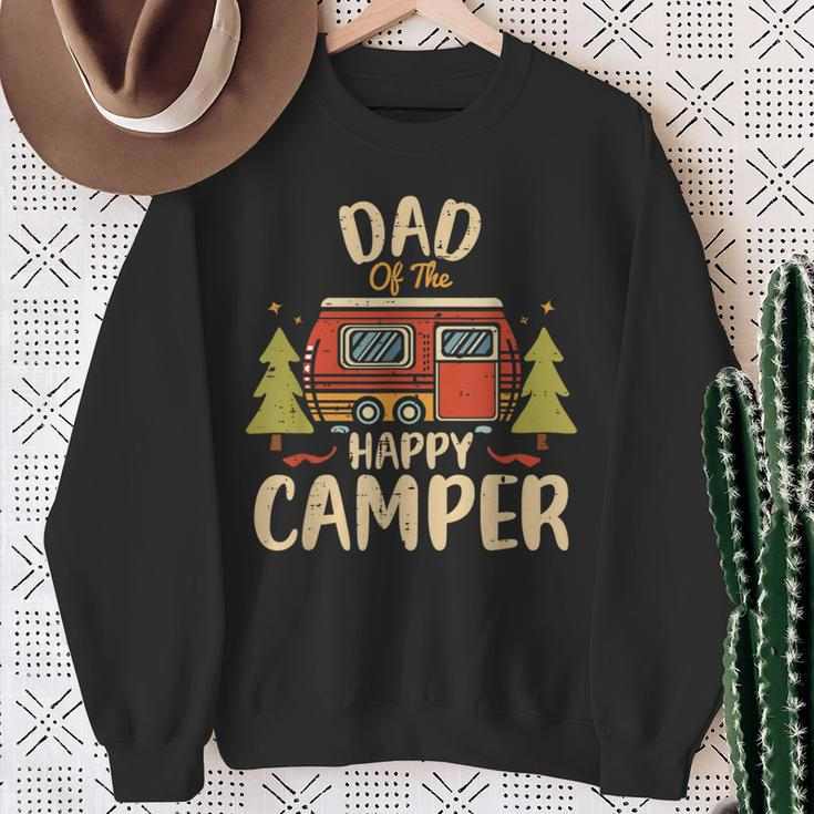 Dad Of Happy Camper 1St Birthday Party Retro Dad Sweatshirt Gifts for Old Women