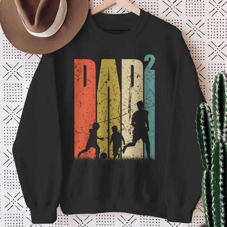 Dad Hoch 2Ater Zwei Papa Mit Son Football Sweatshirt Geschenke für alte Frauen