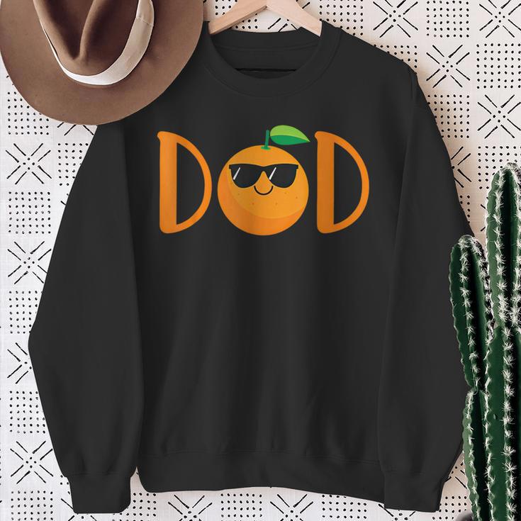 Dad Of The Little Cutie Baby Shower Orange 1St Birthday Sweatshirt Gifts for Old Women