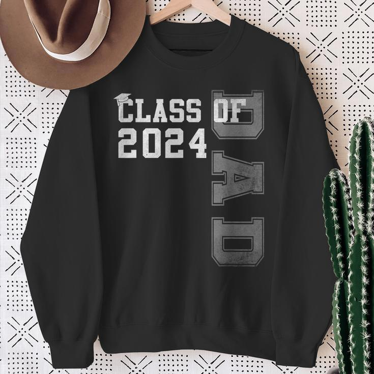 Dad Senior 2024 Proud Dad Of A Class Of 2024 Graduate Father Sweatshirt Gifts for Old Women