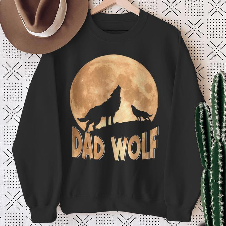 Dad Wolf Happy Father's Day Matching Wolf Lover Sweatshirt Gifts for Old Women