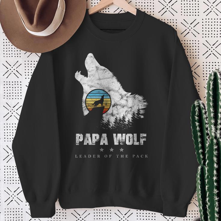 Dad Wolf Rudelführer Father's Day Wolfs intage Sweatshirt Geschenke für alte Frauen