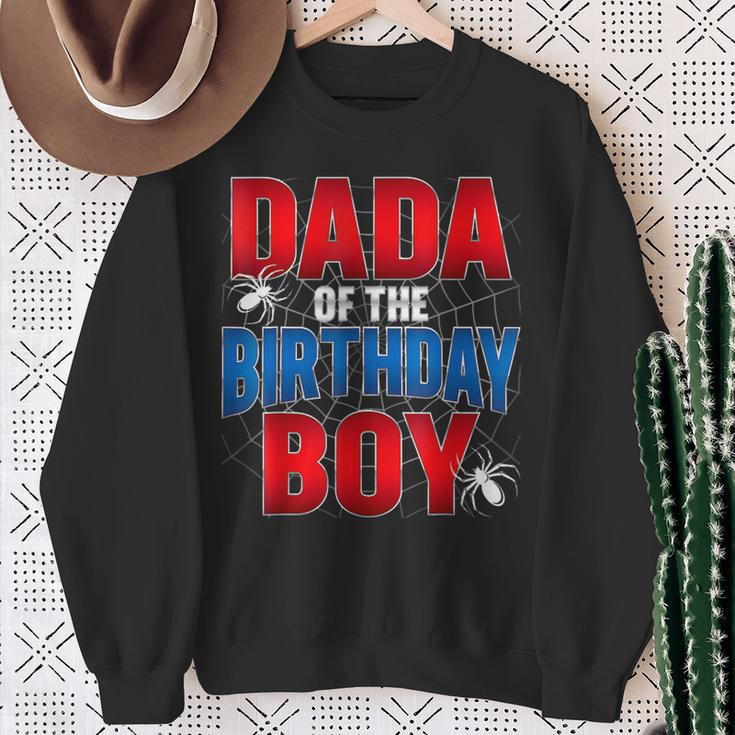 Dada Of The Birthday Spider Web Boy Family Matching Sweatshirt Gifts for Old Women