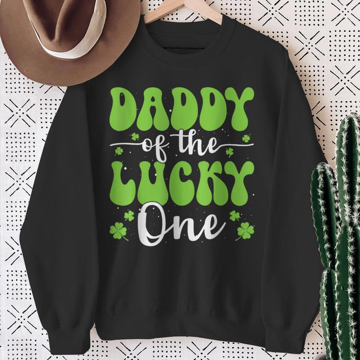 Daddy Of The Lucky One First Birthday St Patrick's Day Sweatshirt Gifts for Old Women