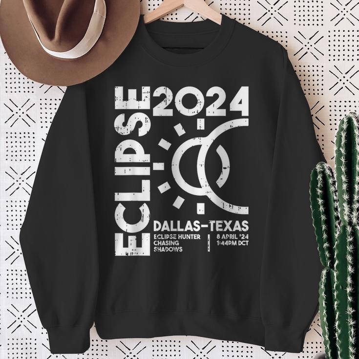 Dallas Texas Total Solar Eclipse April 8 2024 Totality Sweatshirt Gifts for Old Women