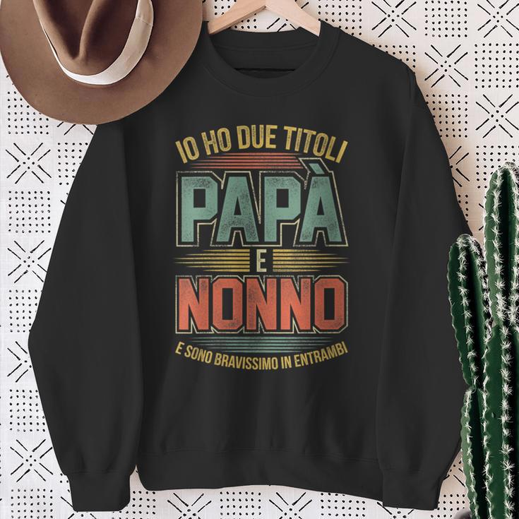 Damen Herren Habe Zwei Titel Papa Und Opa Lustiges Geschenk Mit-Ausschnitt Sweatshirt Geschenke für alte Frauen