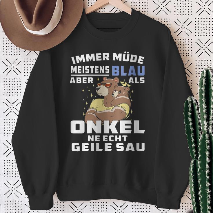 Damen Immer Müde Meistens Blau Onkel Papaatertagater Onkel Mit-Ausschnitt Sweatshirt Geschenke für alte Frauen