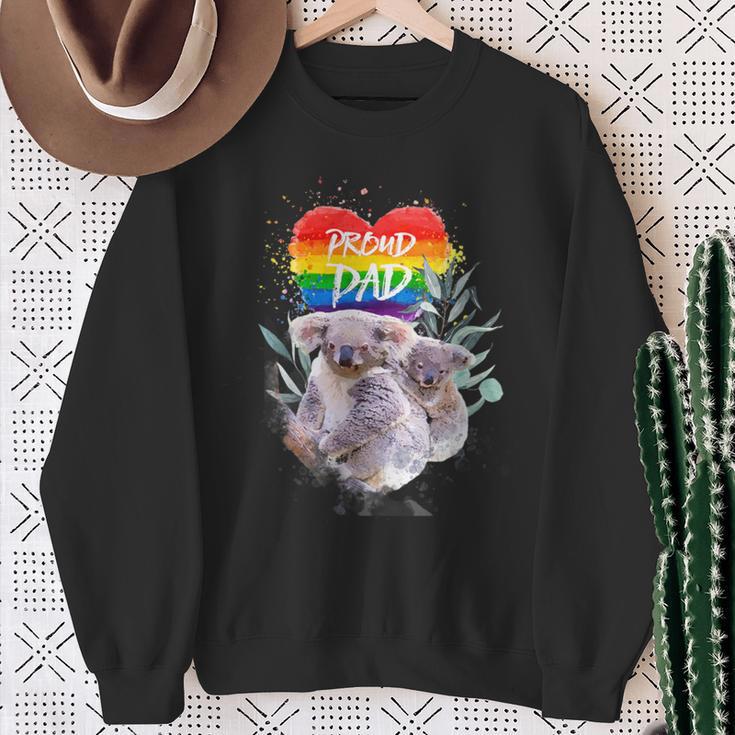 Damen Lgbt Pride Daddy Koala Bär Regenbogen Stolz Papaatertag Mit-Ausschnitt Sweatshirt Geschenke für alte Frauen