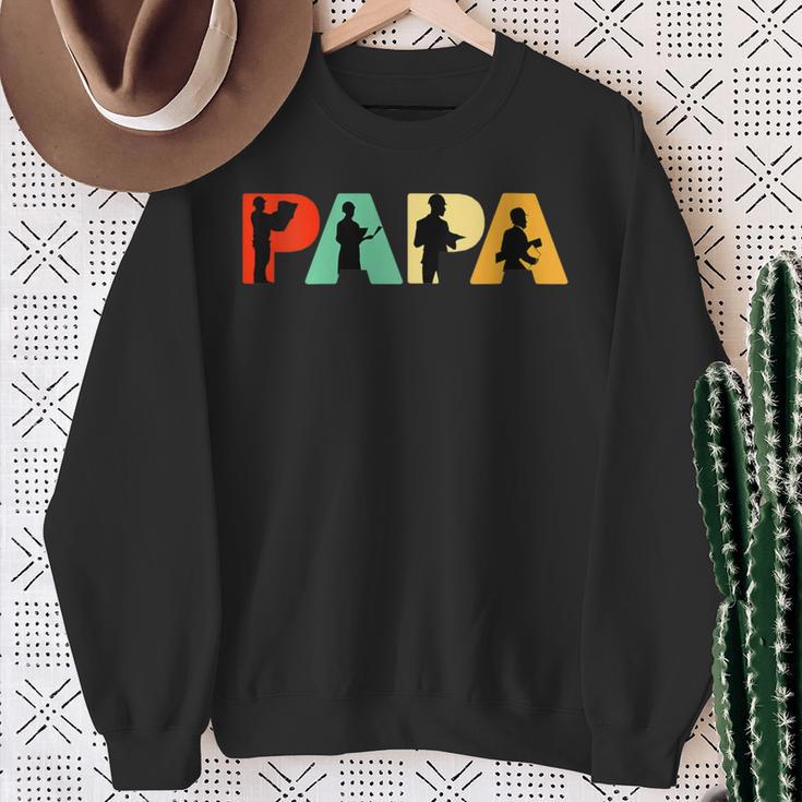 Damen Lustigesatertagsgeschenk Lustiger Architektenvater Papa Architekt Mit-Ausschnitt Sweatshirt Geschenke für alte Frauen