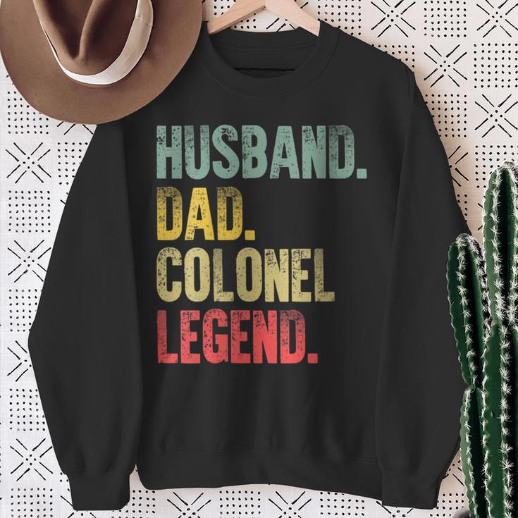 Damen Lustigesintage-Geschenk Ehemann Papa Colonel Legende Retro Mit-Ausschnitt Sweatshirt Geschenke für alte Frauen