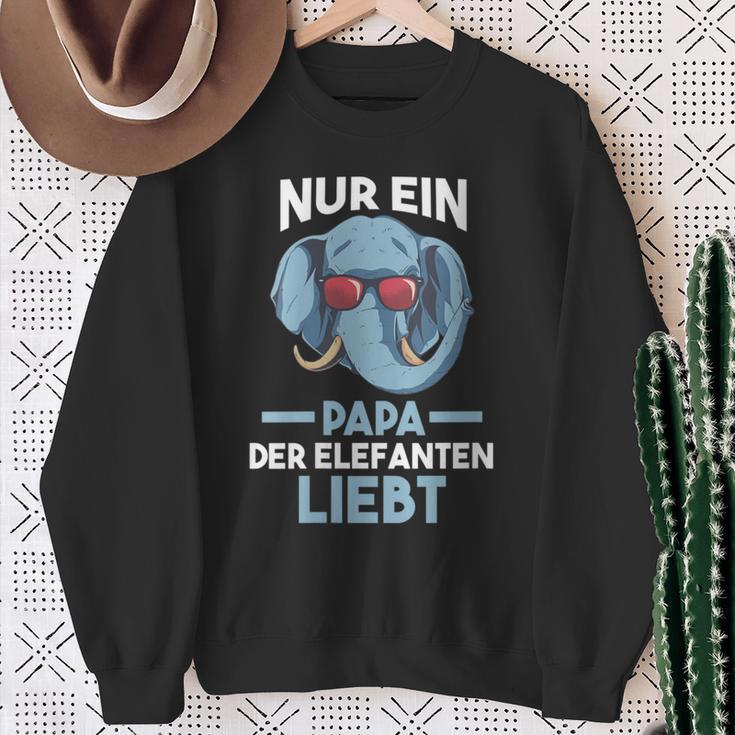 Damen Papaateratertag Elefantpapa Elefant Mit-Ausschnitt Sweatshirt Geschenke für alte Frauen