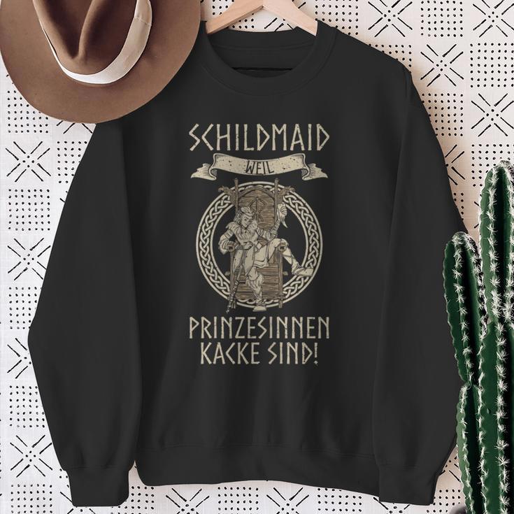 Damen Schildmaid Weil Prinzessinnen Kacke Sind Wikinger Spruch Sweatshirt Geschenke für alte Frauen