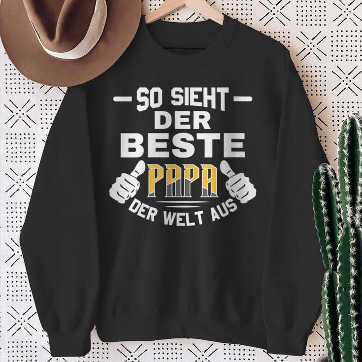 Damenateratertag So Sieht Der Beste Papa Der Welt Aus Mit-Ausschnitt Sweatshirt Geschenke für alte Frauen