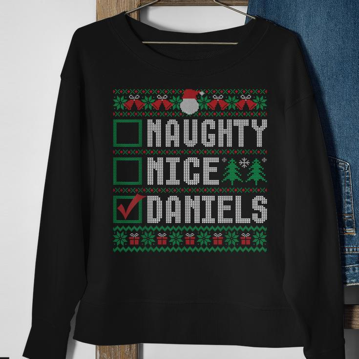 Daniels Family Name Xmas Naughty Nice Daniels Christmas List Sweatshirt Gifts for Old Women