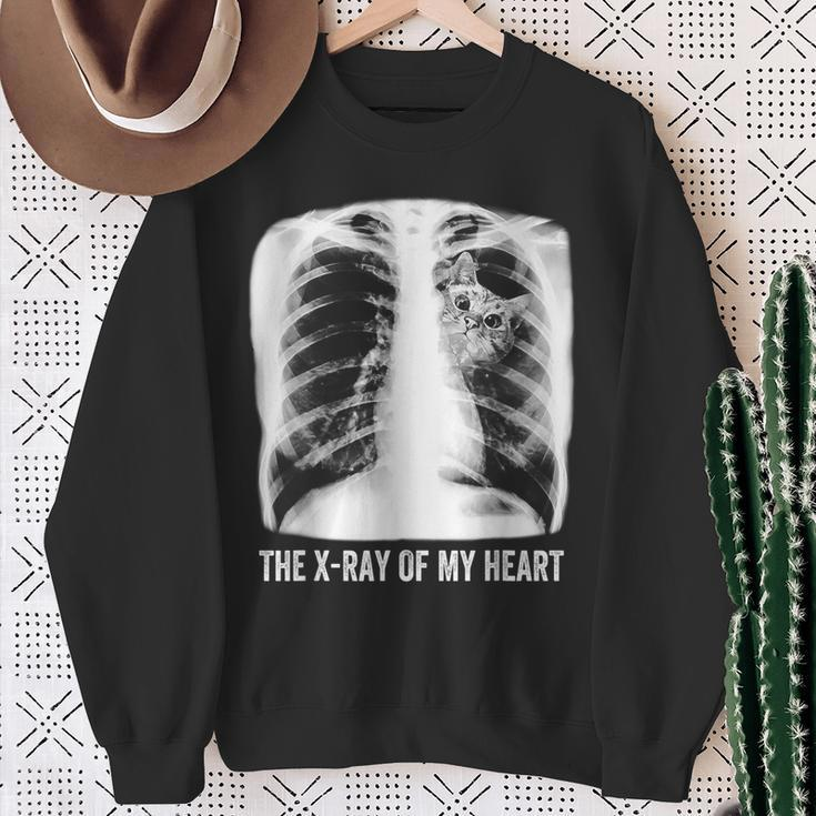 Das Röntgenbild Meiner Herzkatze Sweatshirt Geschenke für alte Frauen