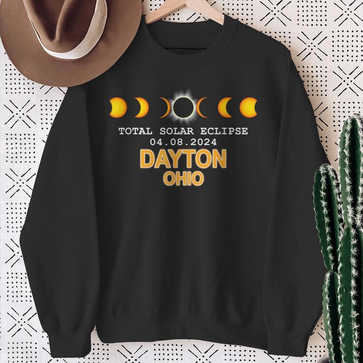 Dayton Ohio Total Solar Eclipse 2024 Sweatshirt Gifts for Old Women