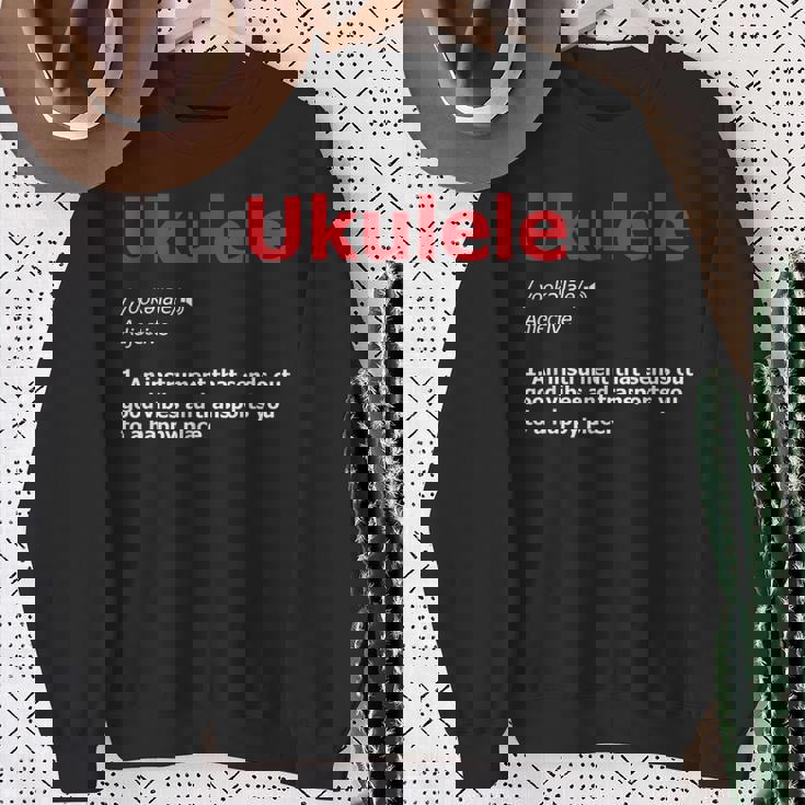 Definition Ukulele Hawaiian Guitar Musician Uke Acoustic Sweatshirt Gifts for Old Women