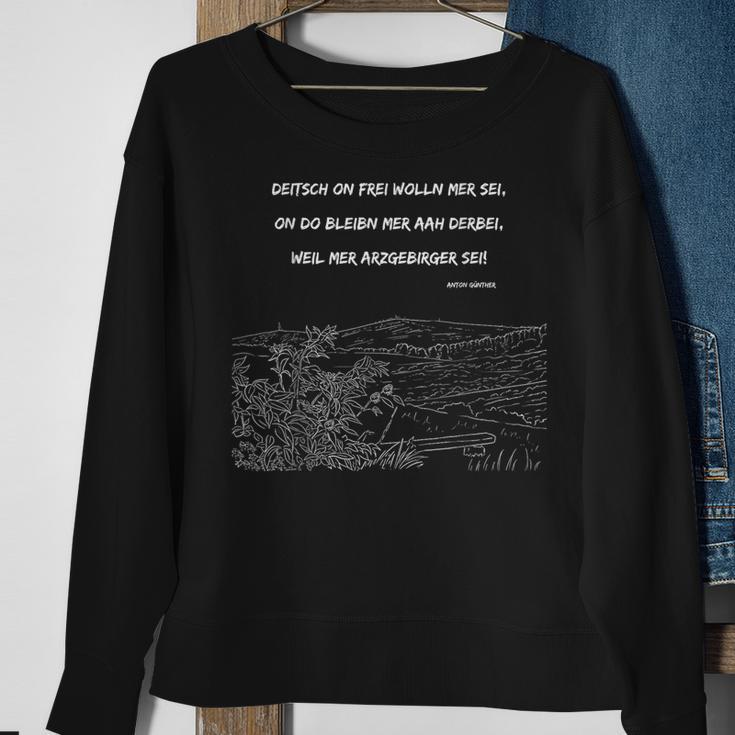 Deitsch On Frei Wolln Mer Sei Erzgebirge Arzgebirg Sweatshirt Geschenke für alte Frauen