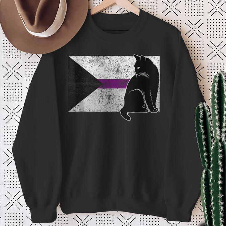 Demisexual Flag Kitten Cat Lover Lgbt Gay Pride Sweatshirt Gifts for Old Women