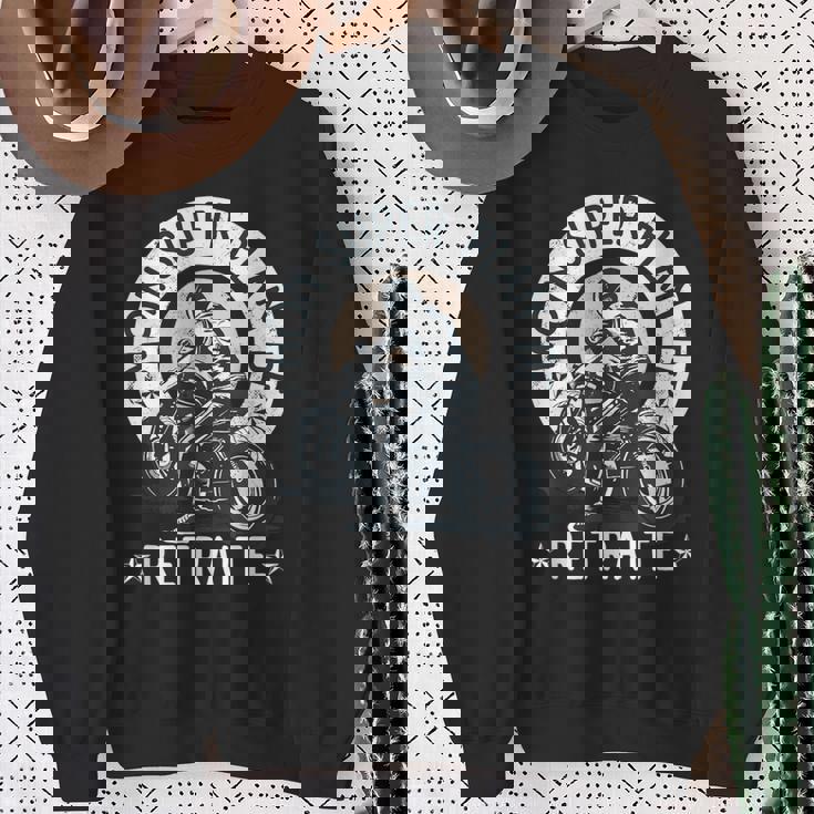 Départ Retraite Homme Motard Cadeau Humour Retraité Moto Sweater e Cadeaux pour les femmes âgées
