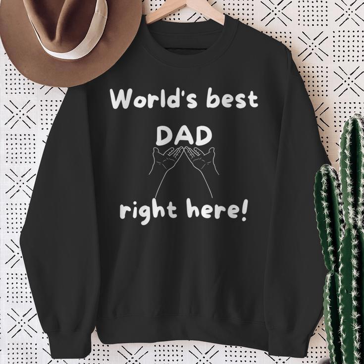 Der Beste Papa Der Welt Genau Hier Sweatshirt Geschenke für alte Frauen