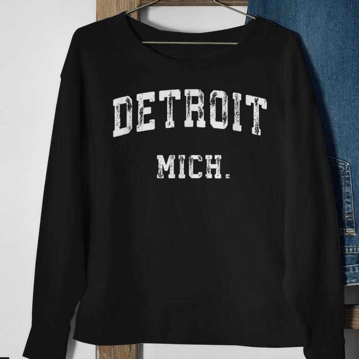 Detroit Michigan Mi Vintage Athletic Sports Sweatshirt Gifts for Old Women