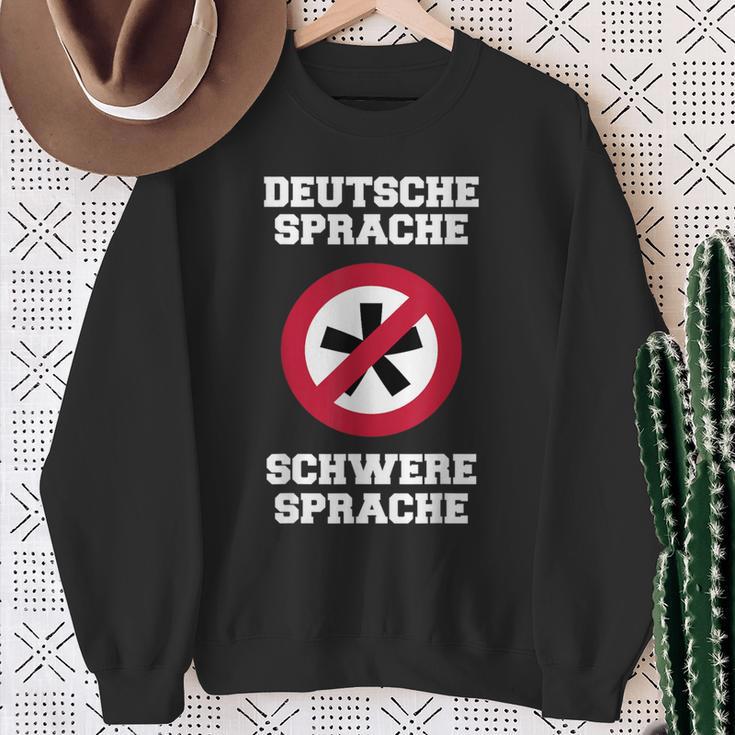 Deutsche Sprache, Schwere Sprache Sweatshirt für Herren, Lustiges Sprachlerner Motiv Geschenke für alte Frauen