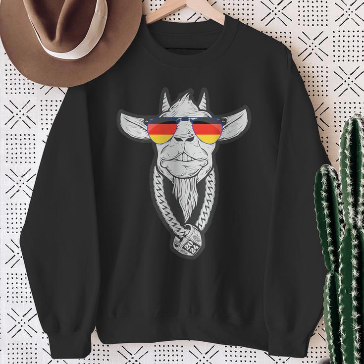 Deutschland-Ziege Mit Deutschland-Sonnenbrille Sweatshirt Geschenke für alte Frauen