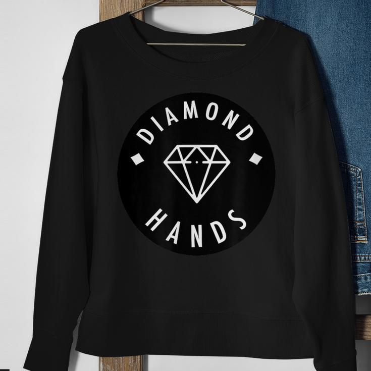 Diamond Hands Black & White Wsb Stock Trading Trader Meme Sweatshirt Gifts for Old Women