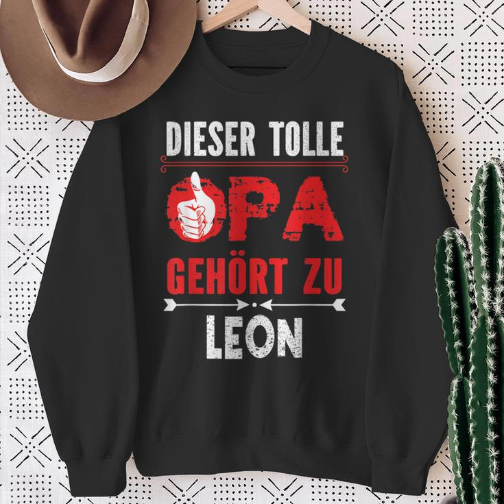 Dieser Tolle Opa Gegehört Zu Leon Opi German Langu Sweatshirt Geschenke für alte Frauen