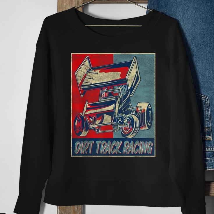 Dirt Track Racing Race Sprint Car Vintage Retro Dirt Track Sweatshirt Gifts for Old Women
