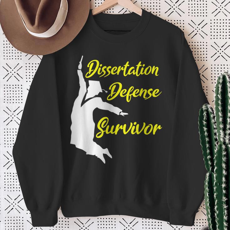 Dissertation Defense Survivor Doctorate PhD Sweatshirt Gifts for Old Women