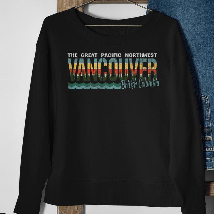 Distressed Retro Vancouver Bc Pacific Northwest Pnw Sweatshirt Gifts for Old Women