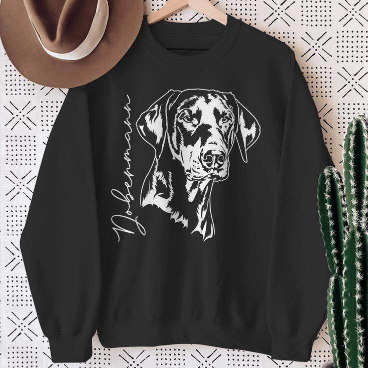 Dobermann Portrait Dog Portrait Dobie Dog Sweatshirt Geschenke für alte Frauen