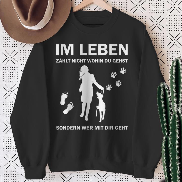 Dog Im Leben Zählnicht Wo Du Gehst Im L S Sweatshirt Geschenke für alte Frauen