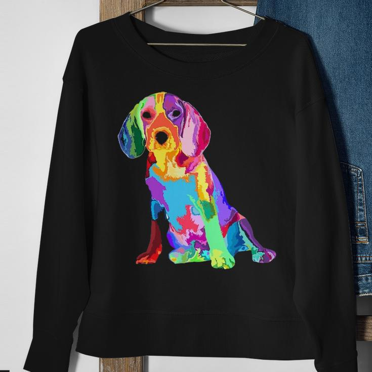 Dog Lover For Women's Beagle Colorful Beagle Sweatshirt Gifts for Old Women