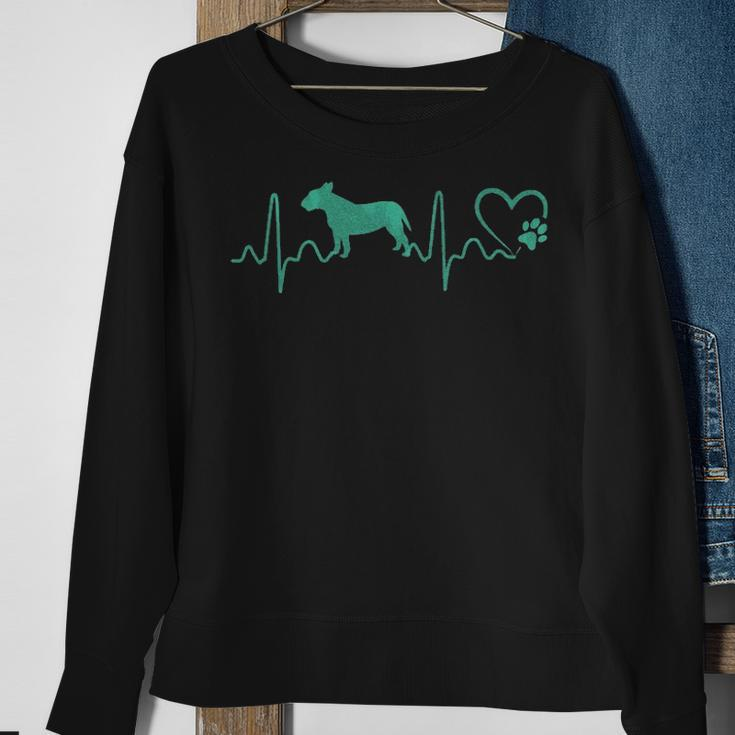 Dogs Heartbeat Bull Terrier Dog Animal Rescue Lifeline Sweatshirt Gifts for Old Women