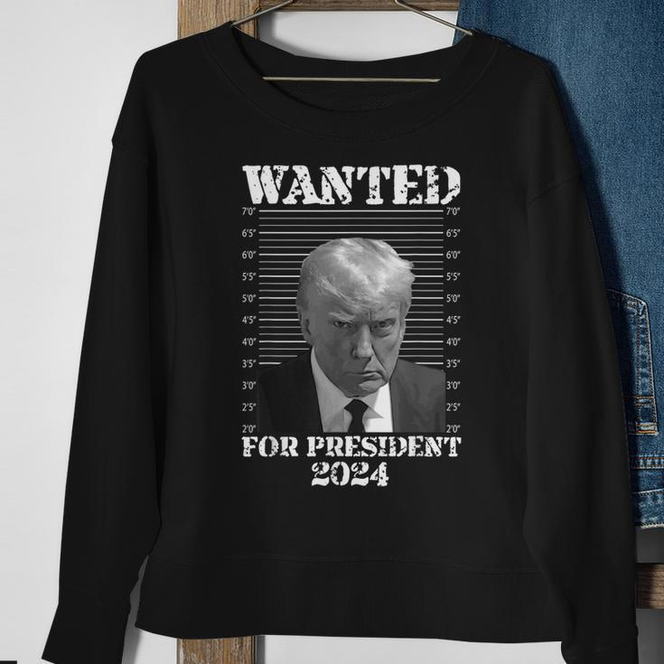 Donald Trump Not Guilty Shot 2024 Wanted For President Sweatshirt Gifts for Old Women